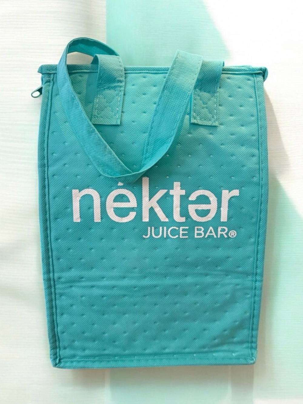 Nékter Juice Bar Teal Cooler Bag Insulated Cooler Bag